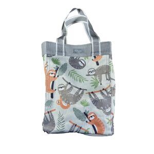 Thirty One Small Essential Storage Tote Sloth Print Reusable Fabric Bag 10.5"